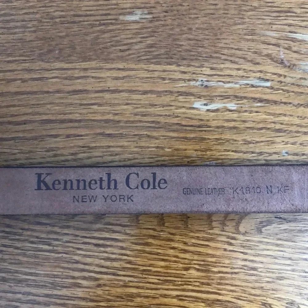 Kenneth Cole‎ Brown Belt with Gold Square  Buckle